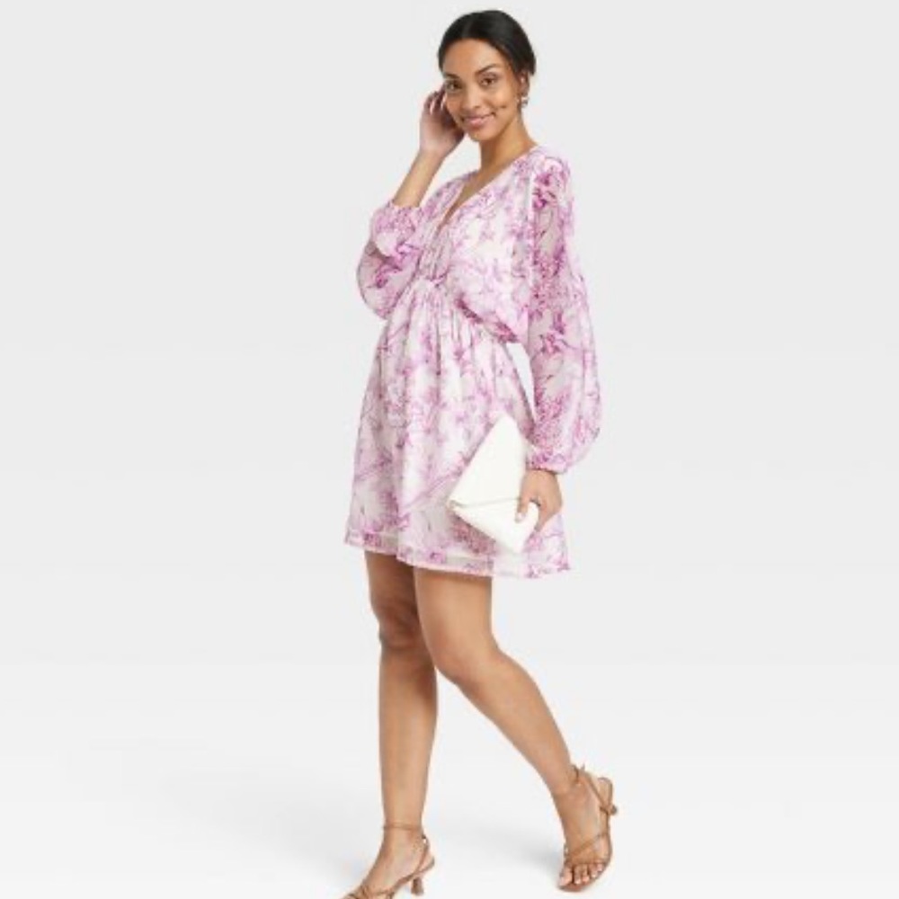 Women's Balloon Long Sleeve Mini Dress